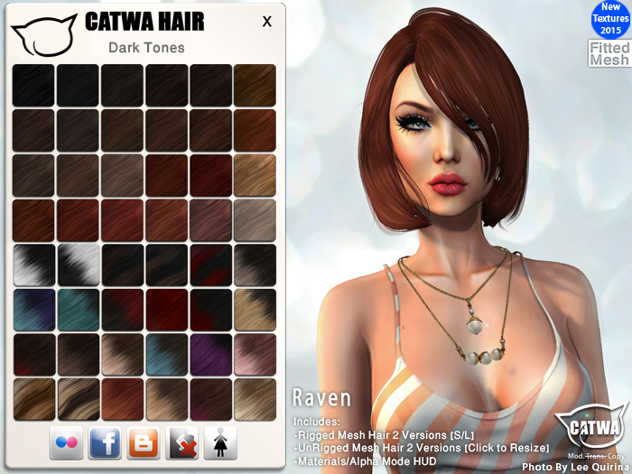 CATWA HAIR Raven [Darks]