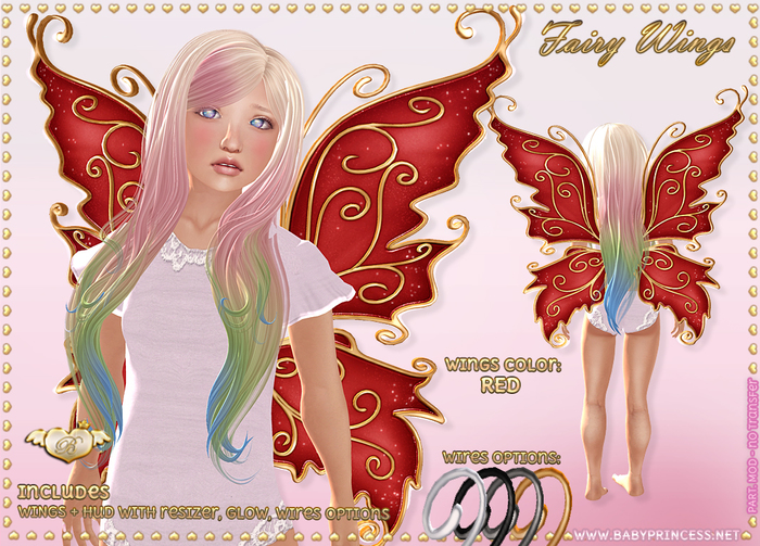 :*BABY*: Pretty Fairy Wings ♥ RED ♥