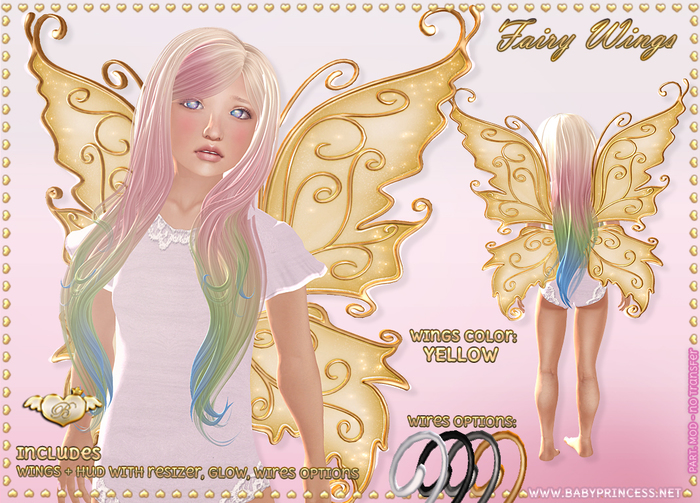 :*BABY*: Pretty Fairy Wings ♥ YELLOW ♥