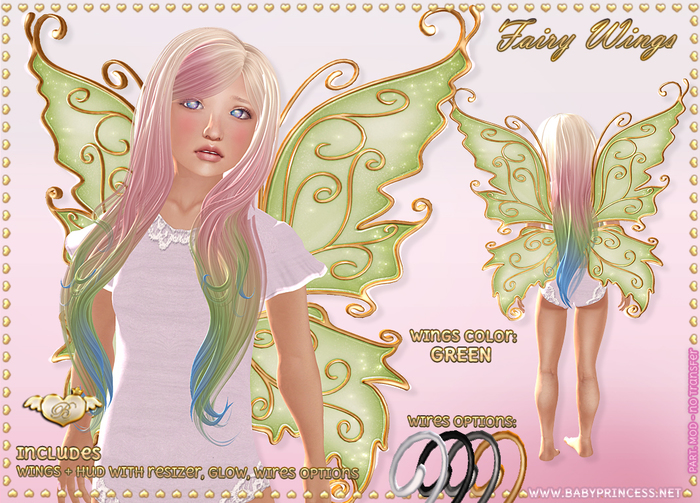 :*BABY*: Pretty Fairy Wings ♥ GREEN ♥
