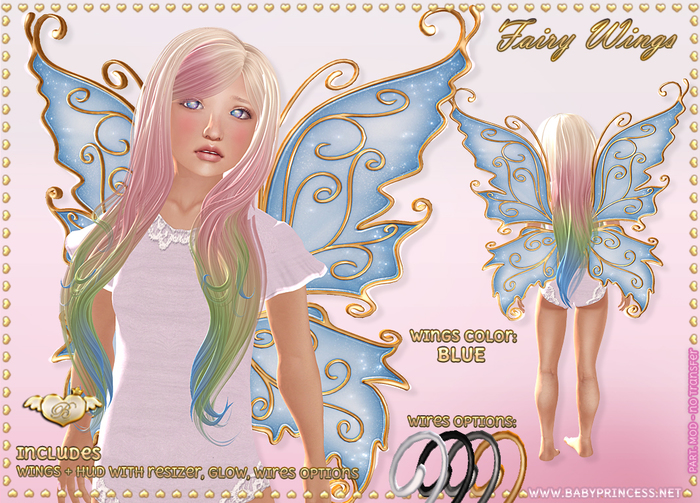 :*BABY*: Pretty Fairy Wings ♥ BLUE ♥