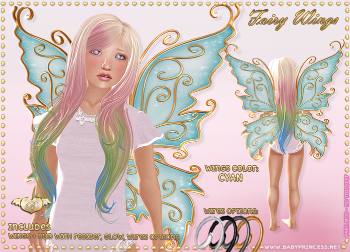 :*BABY*: Pretty Fairy Wings ♥ CYAN ♥