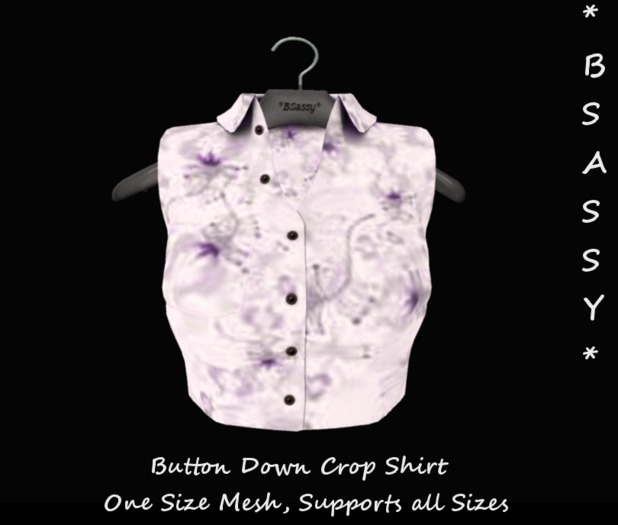 *BSASSY^ BUTTON CROP TOP PURPLE