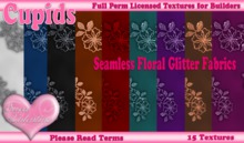 *Cupids Textures * 15 FLORAL GLITTER FABRIC