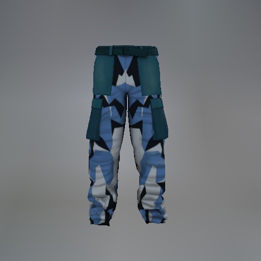Blue Camouflage Mesh Pants