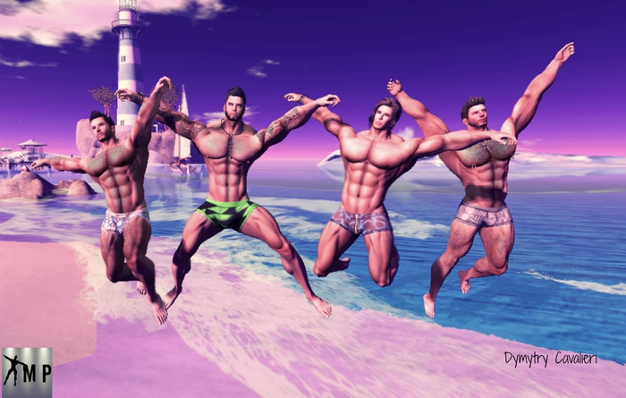 Male Poses - Friends Jump