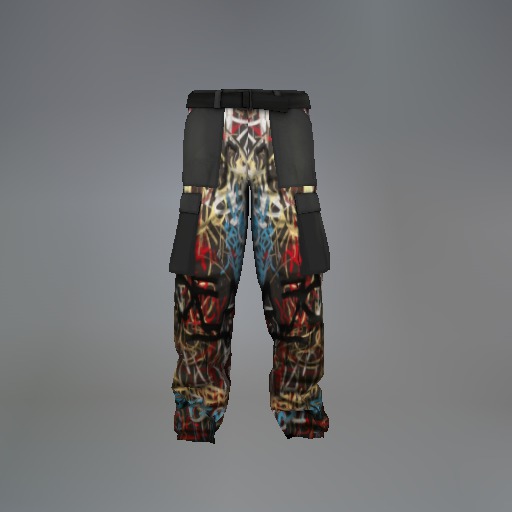 Red Graffiti Mesh Pants