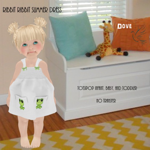 *Dove* Ribbit Ribbit Summer Dress~Totsipop Infant,Baby,Toddler