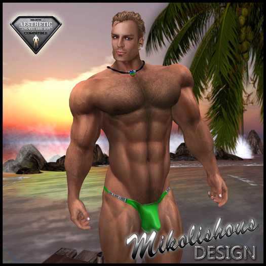 Mikolishous Design - Thong - Green with Silver