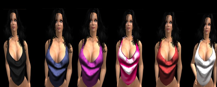 V & H Halter satin  top Fat pack black pink white red purple