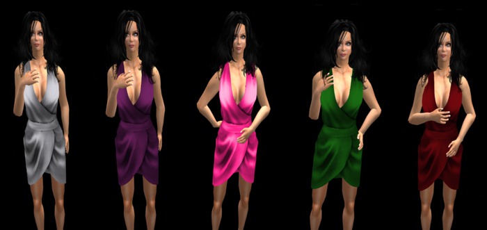 V & H Satin tulip skirt dress Fat pack black white red purple