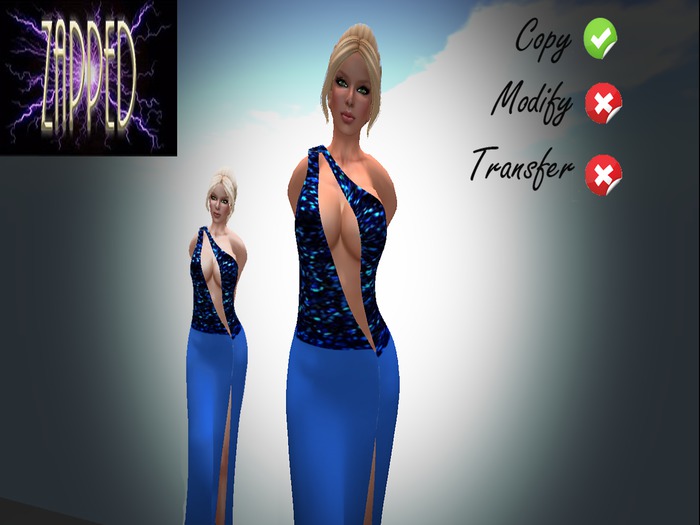 Zapped Glitter Evening Gown