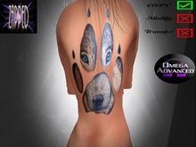Zapped Brown Wolf Back Tattoo (Unisex)