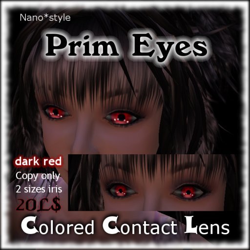 Prim Eyes ---Dark Red BOX