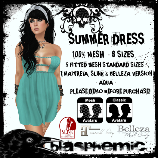 BLASPHEMIC - SUMMER DRESS - AQUA