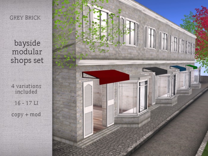 [sh] Bay Shops: Grey Brick (4 Versions)