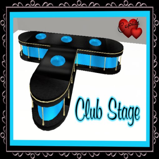 bright blue club stage