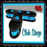 bright blue club stage