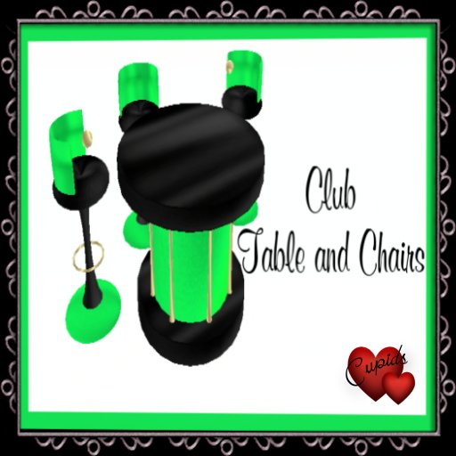 Bar Table and Stools green