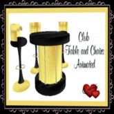 Bar Table and Stools gold