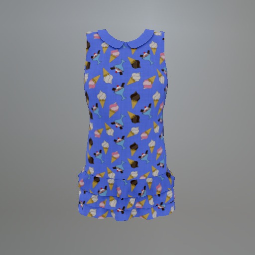 Blue Ice Cream Mesh Child Dress