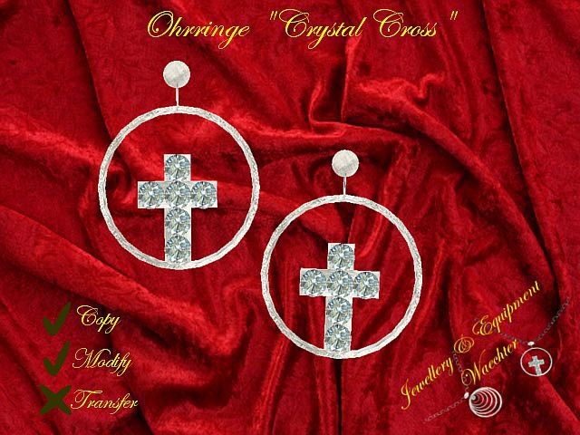"Crystal Cross" Ohrringe silber