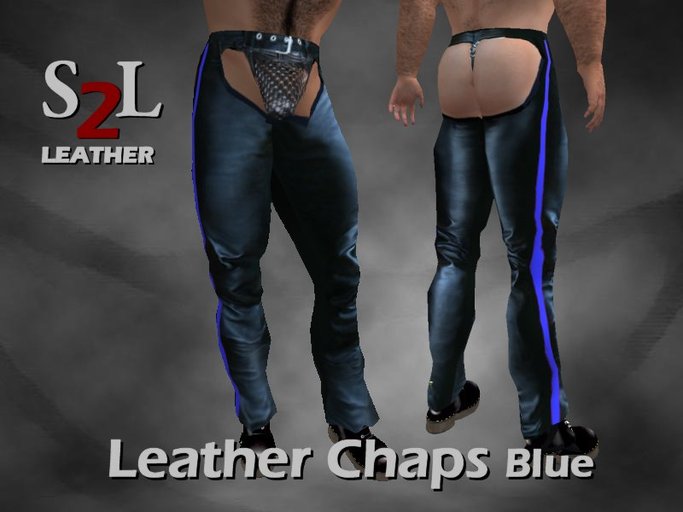 S2L Leather Chaps with blue stripe