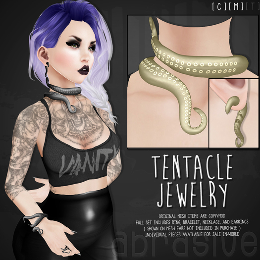 [ abrasive ] Cthulhu Tentacle Jewelry Set - Gold