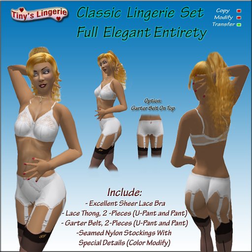 Janet Lingerie Set, White