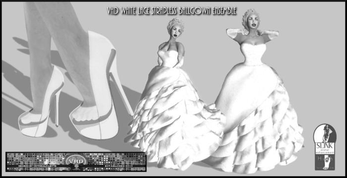 DEMO VHD White Lace Ballgown