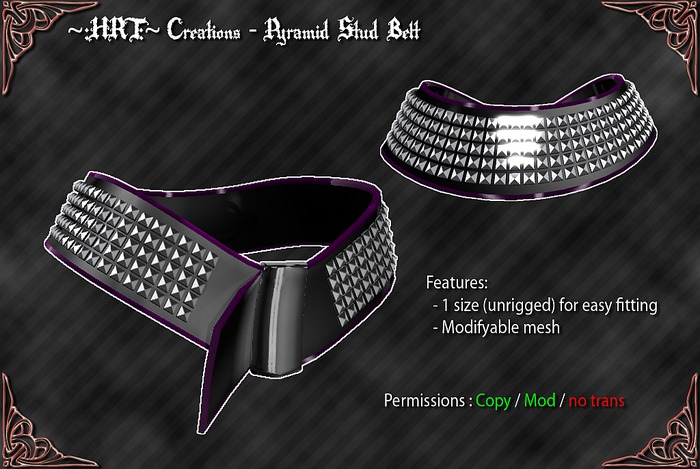 ~:HRT:~ Creations - Pyramid Belt - Purple