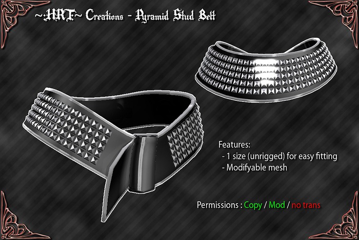 ~:HRT:~ Creations - Pyramid Belt - White