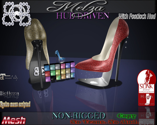 !!BHB!! (sale) {MELZA}WET & WILD HEELS WITH HUD(slink, belleza, maitreya, resize)