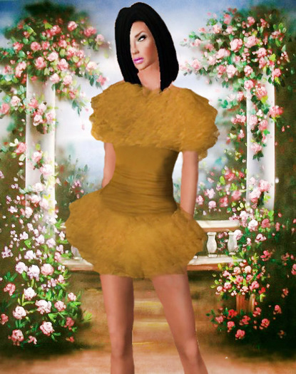 Gold Lace Mini Dress