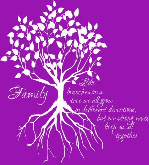 Family Tree - Decal in white - Boxed