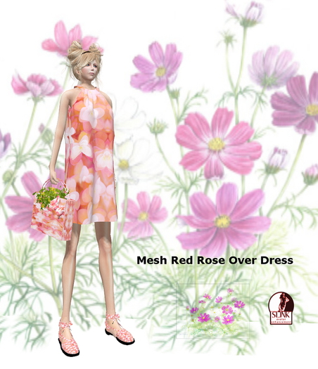 Fit Mesh Red Rose Over Dress  Box