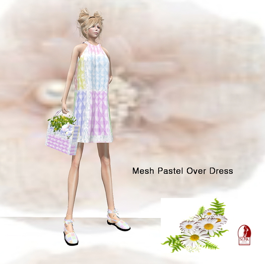 Fit Mesh Pastel Over Dress Box
