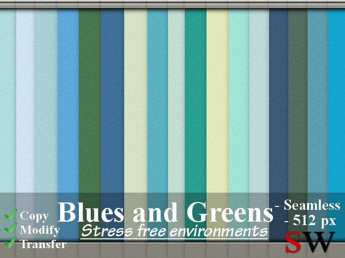-SW- Blues n Greens Texture Pack -512-