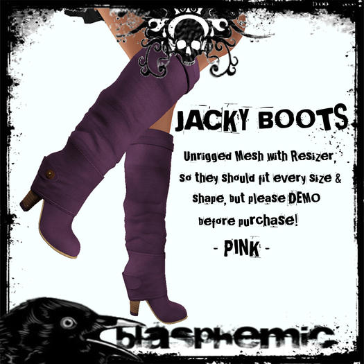 BLASPHEMIC - JACKY BOOTS - PINK (boxed)