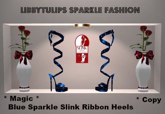 * Magic * Blue Sparkle Slink Ribbon Heels