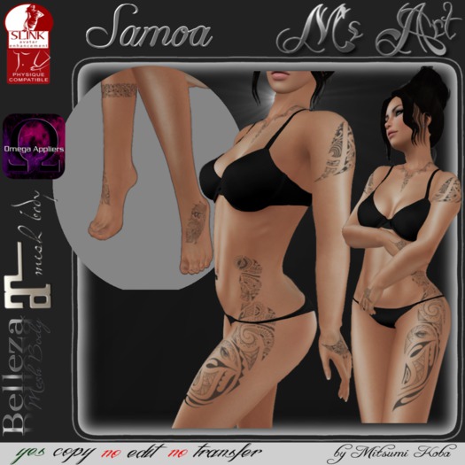 Samoa - Full Body Tattoo (Maitreya,Belleza,Slink,Omega)