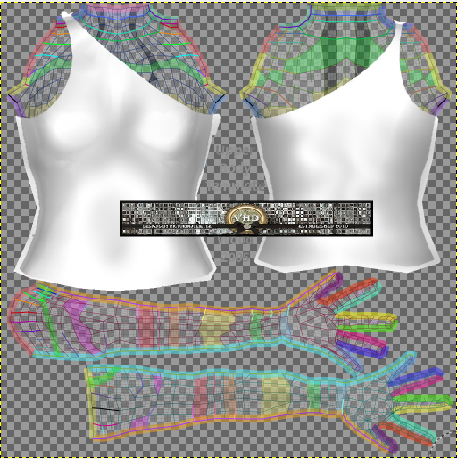 VHD Full Perm 1-Shoulder Top PNG file (boxed)