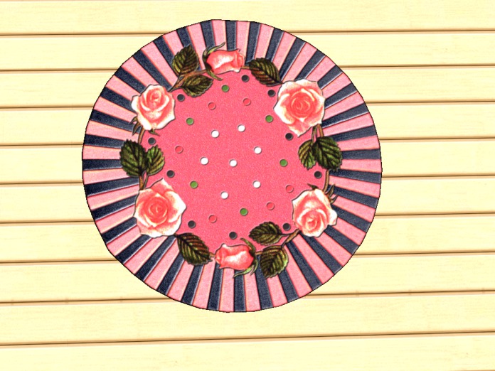 Gift-Seaweed Sonnet Stripes Dots And Roses Rug