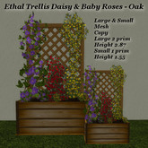 Ethel Trellis Daisy & Baby Rose - Oak Lge & Sm