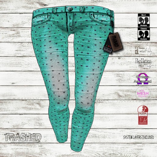<T > Polka Pant_ aqua  ( wear me)