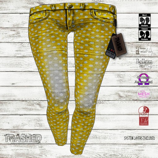 <T > Polka Pant_yellow  ( wear me)