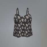Charcoal Paisley Mesh Top