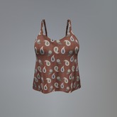 Brown Paisley Mesh Top
