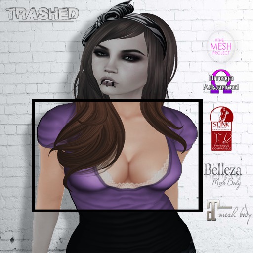 <T >Lace Tee_ purple 