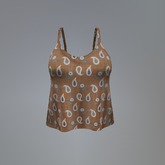Beige Paisley Mesh Top